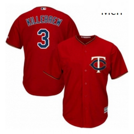 Mens Majestic Minnesota Twins 3 Harmon Killebrew Replica Scarlet Alternate Cool Base MLB Jersey Mens Majestic Minnesota Twins 3 Harmon Killebrew Replica Scarlet Alternate Cool Base MLB Jersey