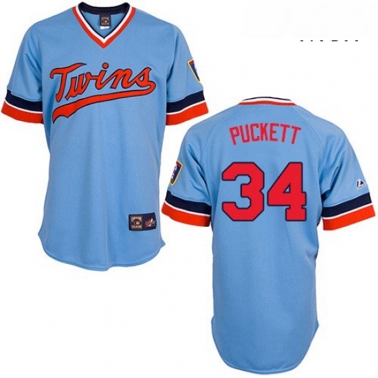 Mens Majestic Minnesota Twins 34 Kirby Puckett Replica Light Blue Cooperstown Throwback MLB Jersey Mens Majestic Minnesota Twins 34 Kirby Puckett Replica Light Blue Cooperstown Throwback MLB Jersey