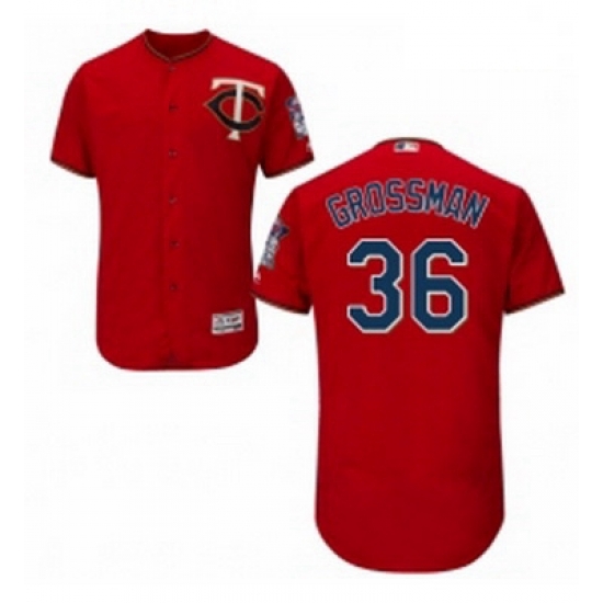 Mens Majestic Minnesota Twins 36 Robbie Grossman Authentic Scarlet Alternate Flex Base Authentic Collection MLB Jersey Mens Majestic Minnesota Twins 36 Robbie Grossman Authentic Scarlet Alternate Flex Base Authentic Collection MLB Jersey