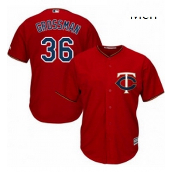 Mens Majestic Minnesota Twins 36 Robbie Grossman Replica Scarlet Alternate Cool Base MLB Jersey Mens Majestic Minnesota Twins 36 Robbie Grossman Replica Scarlet Alternate Cool Base MLB Jersey