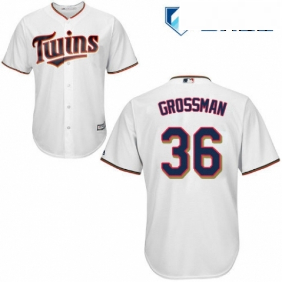 Mens Majestic Minnesota Twins 36 Robbie Grossman Replica White Home Cool Base MLB Jersey Mens Majestic Minnesota Twins 36 Robbie Grossman Replica White Home Cool Base MLB Jersey
