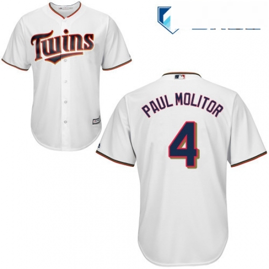 Mens Majestic Minnesota Twins 4 Paul Molitor Replica White Home Cool Base MLB Jersey Mens Majestic Minnesota Twins 4 Paul Molitor Replica White Home Cool Base MLB Jersey