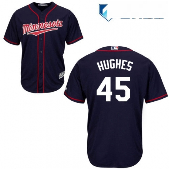 Mens Majestic Minnesota Twins 45 Phil Hughes Replica Navy Blue Alternate Road Cool Base MLB Jersey Mens Majestic Minnesota Twins 45 Phil Hughes Replica Navy Blue Alternate Road Cool Base MLB Jersey