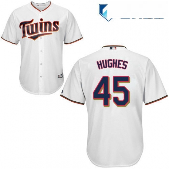 Mens Majestic Minnesota Twins 45 Phil Hughes Replica White Home Cool Base MLB Jersey Mens Majestic Minnesota Twins 45 Phil Hughes Replica White Home Cool Base MLB Jersey