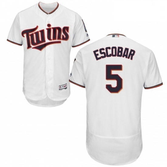 Mens Majestic Minnesota Twins 5 Eduardo Escobar White Home Flex Base Authentic Collection MLB Jersey Mens Majestic Minnesota Twins 5 Eduardo Escobar White Home Flex Base Authentic Collection MLB Jersey