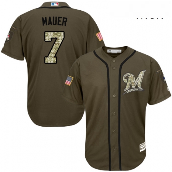 Mens Majestic Minnesota Twins 7 Joe Mauer Authentic Green Salute to Service MLB Jersey Mens Majestic Minnesota Twins 7 Joe Mauer Authentic Green Salute to Service MLB Jersey