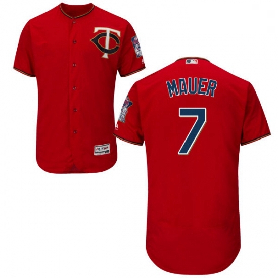 Mens Majestic Minnesota Twins 7 Joe Mauer Authentic Scarlet Alternate Flex Base Authentic Collection MLB Jersey Mens Majestic Minnesota Twins 7 Joe Mauer Authentic Scarlet Alternate Flex Base Authentic Collection MLB Jersey