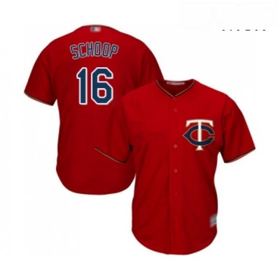 Mens Minnesota Twins 16 Jonathan Schoop Replica Scarlet Alternate Cool Base Baseball Jersey Mens Minnesota Twins 16 Jonathan Schoop Replica Scarlet Alternate Cool Base Baseball Jersey