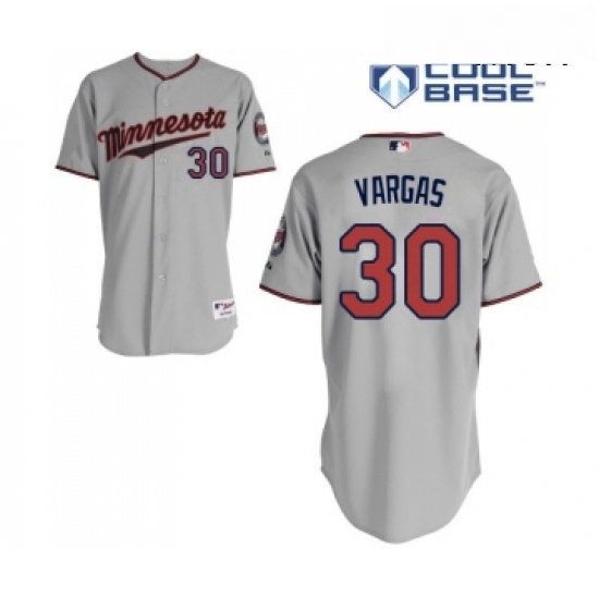 Mens Minnesota Twins 30 Kennys Vargas Replica Grey Road Cool Base Baseball Jersey Mens Minnesota Twins 30 Kennys Vargas Replica Grey Road Cool Base Baseball Jersey