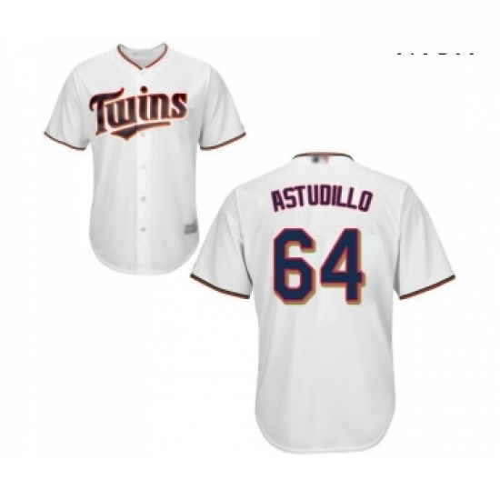 Mens Minnesota Twins 64 Willians Astudillo Replica White Home Cool Base Baseball Jersey Mens Minnesota Twins 64 Willians Astudillo Replica White Home Cool Base Baseball Jersey