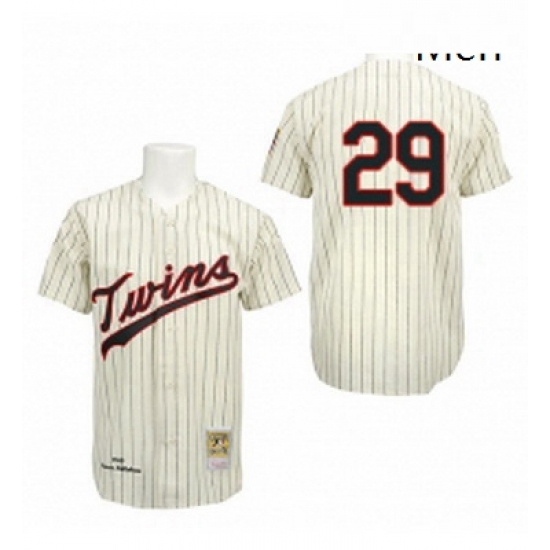 Mens Mitchell and Ness 1969 Minnesota Twins 29 Rod Carew Authentic Cream Throwback MLB Jersey Mens Mitchell and Ness 1969 Minnesota Twins 29 Rod Carew Authentic Cream Throwback MLB Jersey