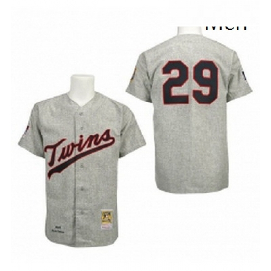 Mens Mitchell and Ness 1969 Minnesota Twins 29 Rod Carew Authentic Grey Throwback MLB Jersey Mens Mitchell and Ness 1969 Minnesota Twins 29 Rod Carew Authentic Grey Throwback MLB Jersey
