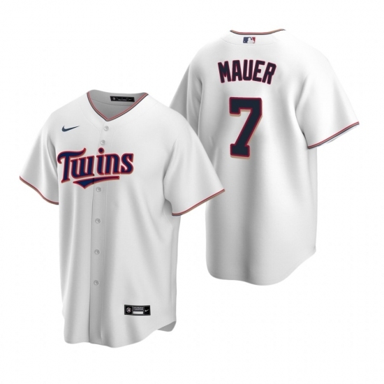 Mens Nike Minnesota Twins 7 Joe Mauer White Home Stitched Baseball Jerse Mens Nike Minnesota Twins 7 Joe Mauer White Home Stitched Baseball Jerse