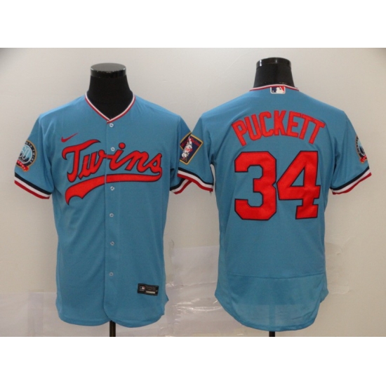 Twins 34 Kirby Puckett Blue Nike 60th Season Flexbase Jersey Twins 34 Kirby Puckett Blue Nike 60th Season Flexbase Jersey