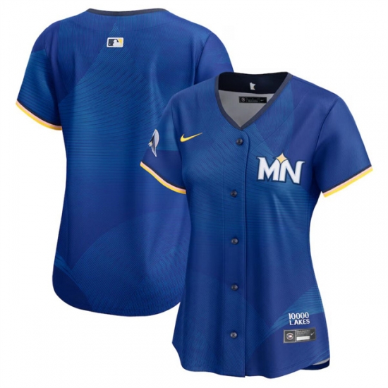 Women Minnesota Twins Blank Royal 2024 City Connect Limited Stitched Baseball Jersey Women Minnesota Twins Blank Royal 2024 City Connect Limited Stitched Baseball Jersey