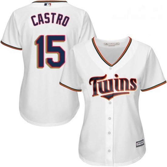 Womens Majestic Minnesota Twins 15 Jason Castro Authentic White Home Cool Base MLB Jersey Womens Majestic Minnesota Twins 15 Jason Castro Authentic White Home Cool Base MLB Jersey