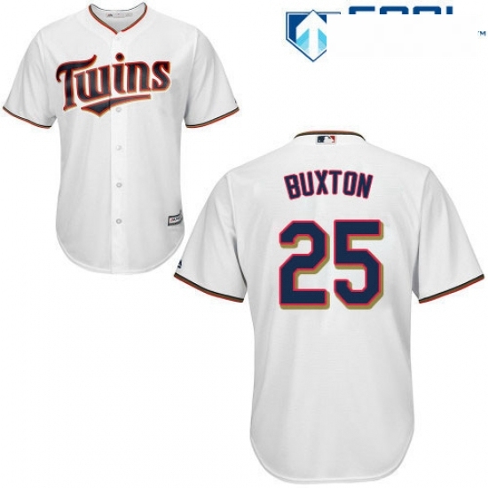 Womens Majestic Minnesota Twins 25 Byron Buxton Replica White Home Cool Base MLB Jersey Womens Majestic Minnesota Twins 25 Byron Buxton Replica White Home Cool Base MLB Jersey
