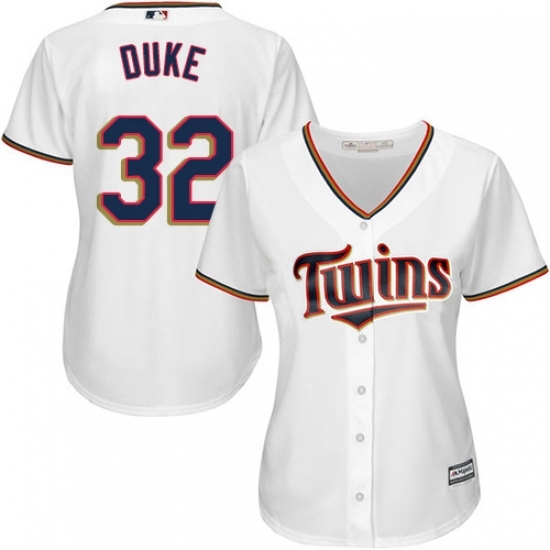 Womens Majestic Minnesota Twins 32 Zach Duke Replica White Home Cool Base MLB Jersey Womens Majestic Minnesota Twins 32 Zach Duke Replica White Home Cool Base MLB Jersey