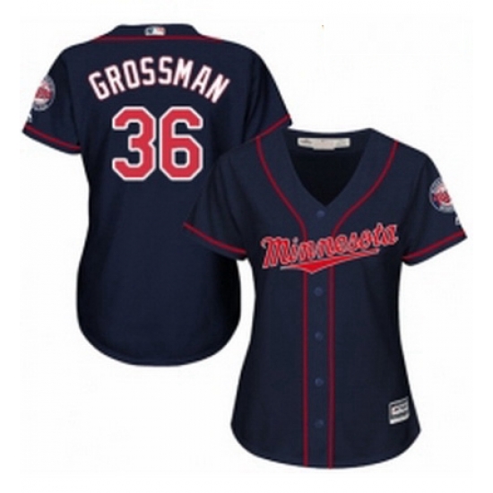Womens Majestic Minnesota Twins 36 Robbie Grossman Authentic Navy Blue Alternate Road Cool Base MLB Jersey Womens Majestic Minnesota Twins 36 Robbie Grossman Authentic Navy Blue Alternate Road Cool Base MLB Jersey