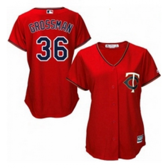 Womens Majestic Minnesota Twins 36 Robbie Grossman Replica Scarlet Alternate Cool Base MLB Jersey Womens Majestic Minnesota Twins 36 Robbie Grossman Replica Scarlet Alternate Cool Base MLB Jersey
