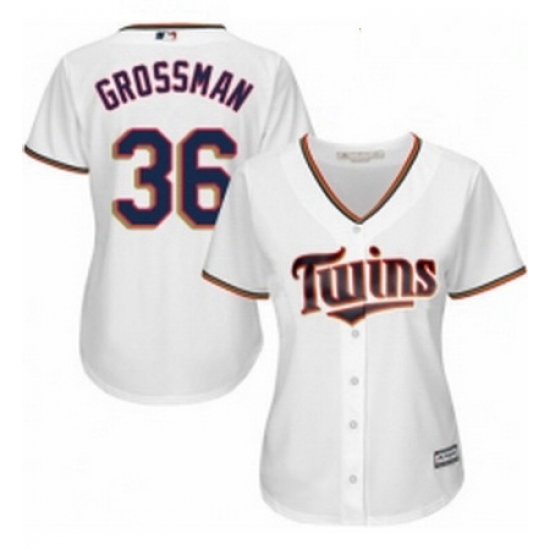 Womens Majestic Minnesota Twins 36 Robbie Grossman Replica White Home Cool Base MLB Jersey Womens Majestic Minnesota Twins 36 Robbie Grossman Replica White Home Cool Base MLB Jersey
