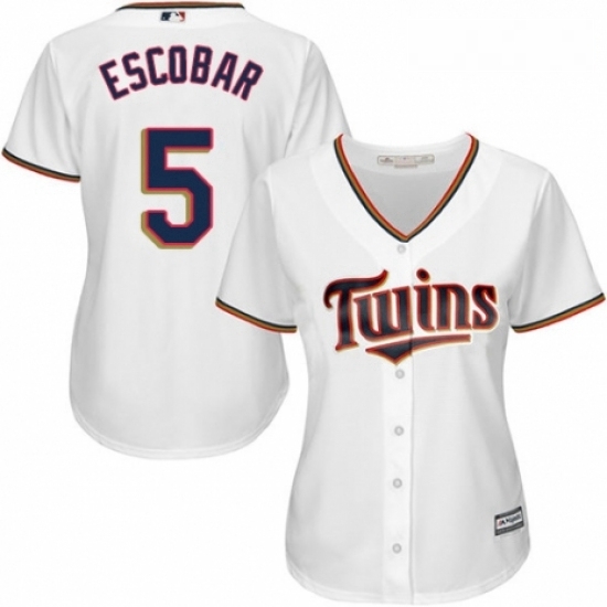 Womens Majestic Minnesota Twins 5 Eduardo Escobar Authentic White Home Cool Base MLB Jersey Womens Majestic Minnesota Twins 5 Eduardo Escobar Authentic White Home Cool Base MLB Jersey