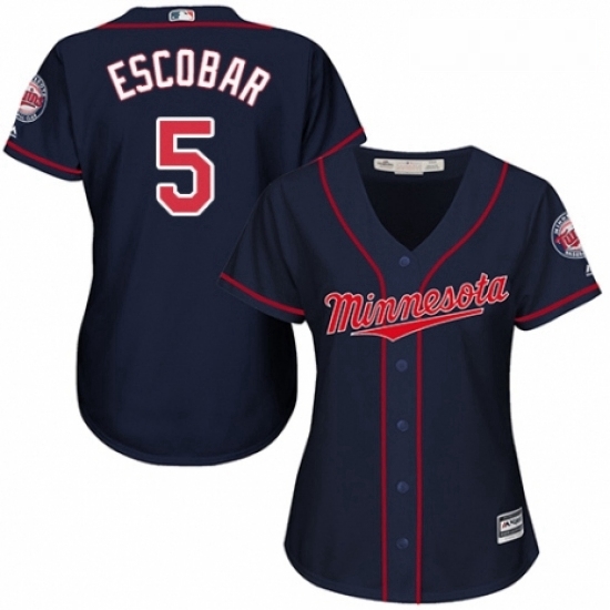 Womens Majestic Minnesota Twins 5 Eduardo Escobar Replica Navy Blue Alternate Road Cool Base MLB Jersey Womens Majestic Minnesota Twins 5 Eduardo Escobar Replica Navy Blue Alternate Road Cool Base MLB Jersey