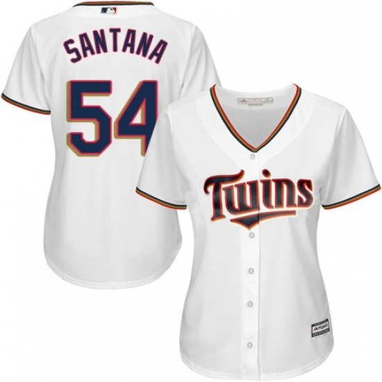 Womens Majestic Minnesota Twins 54 Ervin Santana Replica White Home Cool Base MLB Jersey Womens Majestic Minnesota Twins 54 Ervin Santana Replica White Home Cool Base MLB Jersey