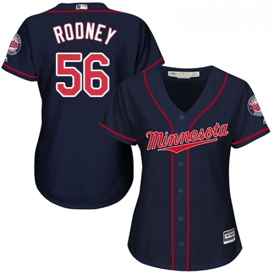 Womens Majestic Minnesota Twins 56 Fernando Rodney Replica Navy Blue Alternate Road Cool Base MLB Jersey Womens Majestic Minnesota Twins 56 Fernando Rodney Replica Navy Blue Alternate Road Cool Base MLB Jersey
