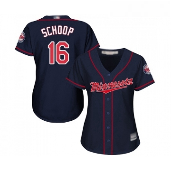 Womens Minnesota Twins 16 Jonathan Schoop Replica Navy Blue Alternate Road Cool Base Baseball Jersey Womens Minnesota Twins 16 Jonathan Schoop Replica Navy Blue Alternate Road Cool Base Baseball Jersey