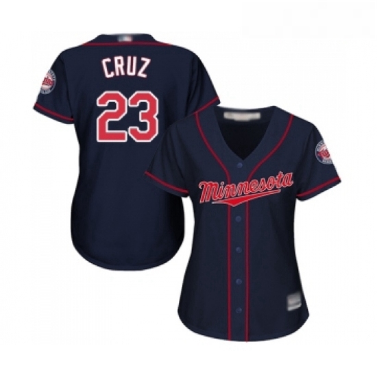 Womens Minnesota Twins 23 Nelson Cruz Replica Navy Blue Alternate Road Cool Base Baseball Jersey Womens Minnesota Twins 23 Nelson Cruz Replica Navy Blue Alternate Road Cool Base Baseball Jersey