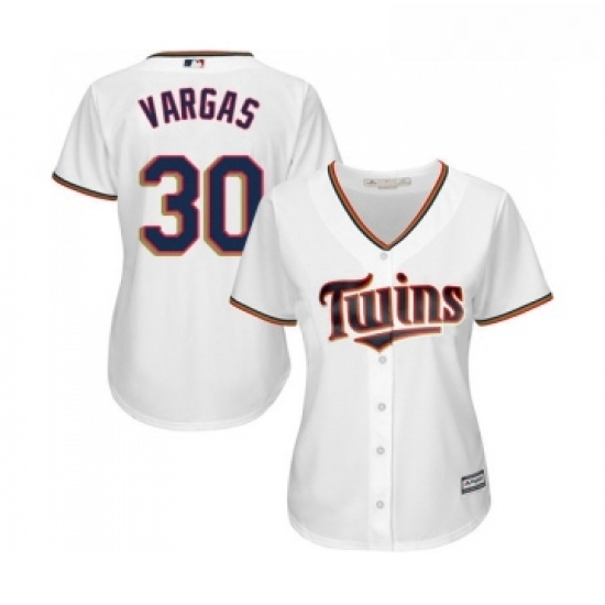 Womens Minnesota Twins 30 Kennys Vargas Replica White Home Cool Base Baseball Jersey Womens Minnesota Twins 30 Kennys Vargas Replica White Home Cool Base Baseball Jersey