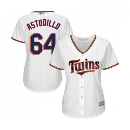 Womens Minnesota Twins 64 Willians Astudillo Replica White Home Cool Base Baseball Jersey Womens Minnesota Twins 64 Willians Astudillo Replica White Home Cool Base Baseball Jersey