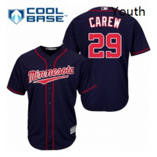 Youth Majestic Minnesota Twins 29 Rod Carew Replica Navy Blue Alternate Road Cool Base MLB Jersey Youth Majestic Minnesota Twins 29 Rod Carew Replica Navy Blue Alternate Road Cool Base MLB Jersey