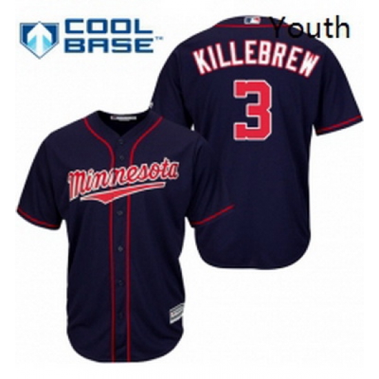 Youth Majestic Minnesota Twins 3 Harmon Killebrew Replica Navy Blue Alternate Road Cool Base MLB Jersey Youth Majestic Minnesota Twins 3 Harmon Killebrew Replica Navy Blue Alternate Road Cool Base MLB Jersey