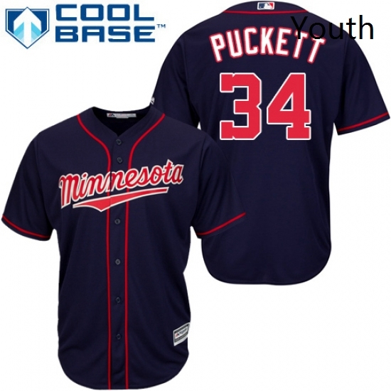 Youth Majestic Minnesota Twins 34 Kirby Puckett Replica Navy Blue Alternate Road Cool Base MLB Jersey Youth Majestic Minnesota Twins 34 Kirby Puckett Replica Navy Blue Alternate Road Cool Base MLB Jersey