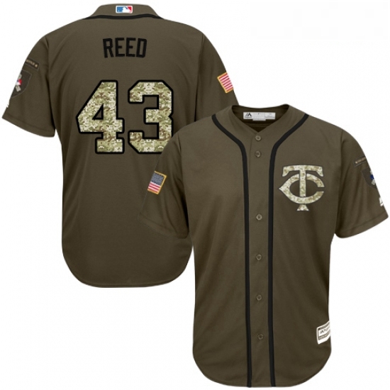Youth Majestic Minnesota Twins 43 Addison Reed Replica Green Salute to Service MLB Jersey Youth Majestic Minnesota Twins 43 Addison Reed Replica Green Salute to Service MLB Jersey