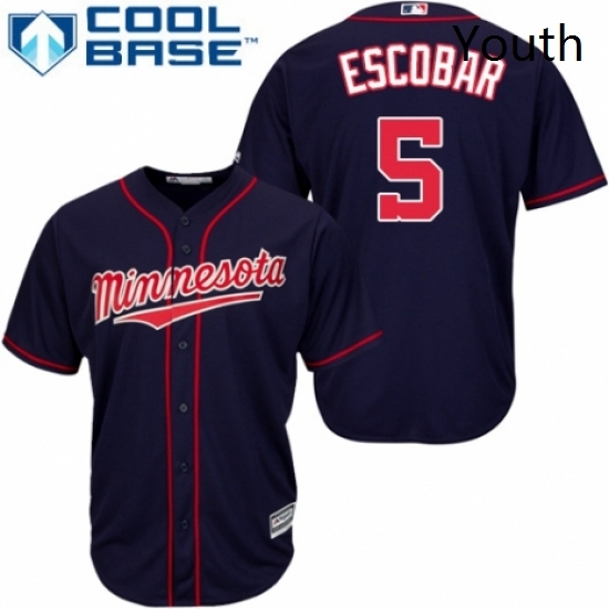 Youth Majestic Minnesota Twins 5 Eduardo Escobar Authentic Navy Blue Alternate Road Cool Base MLB Jersey Youth Majestic Minnesota Twins 5 Eduardo Escobar Authentic Navy Blue Alternate Road Cool Base MLB Jersey