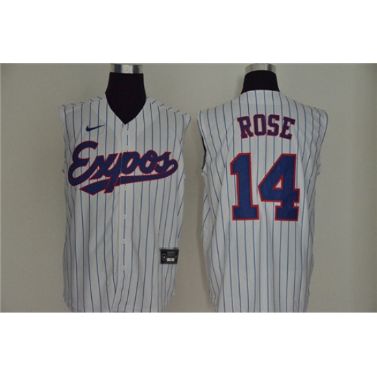 Expos 14 Pete Rose White Nike Cool Base Sleeveless Jersey Expos 14 Pete Rose White Nike Cool Base Sleeveless Jersey