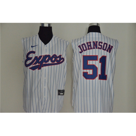 Expos 51 Randy Johnson White Nike Cool Base Sleeveless Jersey Expos 51 Randy Johnson White Nike Cool Base Sleeveless Jersey