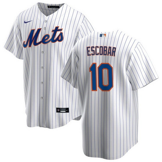 Men New York Mets 10 Eduardo Escobar White Cool Base Stitched Jersey Men New York Mets 10 Eduardo Escobar White Cool Base Stitched Jersey