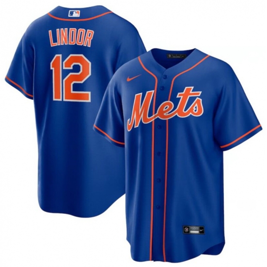 Men New York Mets 12 Francisco Lindor Royal Nike Cool Base Jersey Men New York Mets 12 Francisco Lindor Royal Nike Cool Base Jersey