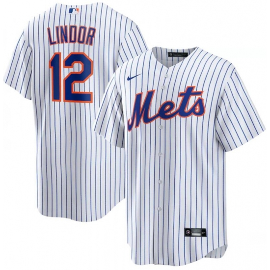 Men New York Mets 12 Francisco Lindor White Nike Cool Base Jersey Men New York Mets 12 Francisco Lindor White Nike Cool Base Jersey