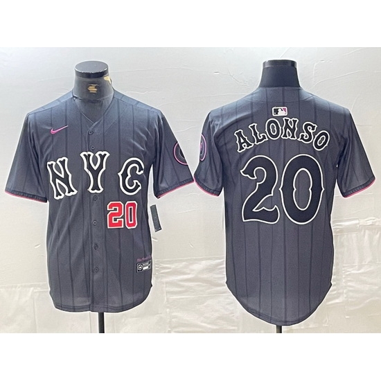 Men New York Mets 20 Pete Alonso Graphite 2024 City Connect Limited Stitched Baseball Jersey 7 Men New York Mets 20 Pete Alonso Graphite 2024 City Connect Limited Stitched Baseball Jersey 7