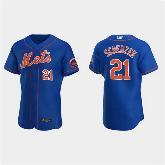Men New York Mets 21 Max Scherzer Royal Flex Base Stitched jersey Men New York Mets 21 Max Scherzer Royal Flex Base Stitched jersey