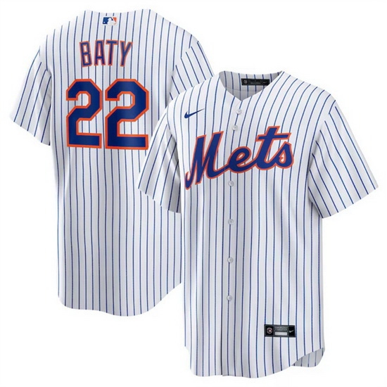 Men New York Mets 22 Brett Baty White Cool Base Stitched Baseball Jersey Men New York Mets 22 Brett Baty White Cool Base Stitched Baseball Jersey