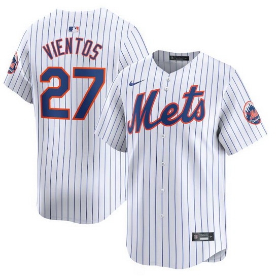 Men New York Mets 27 Mark Vientos White 2024 Home Limited Stitched Baseball Jersey Men New York Mets 27 Mark Vientos White 2024 Home Limited Stitched Baseball Jersey