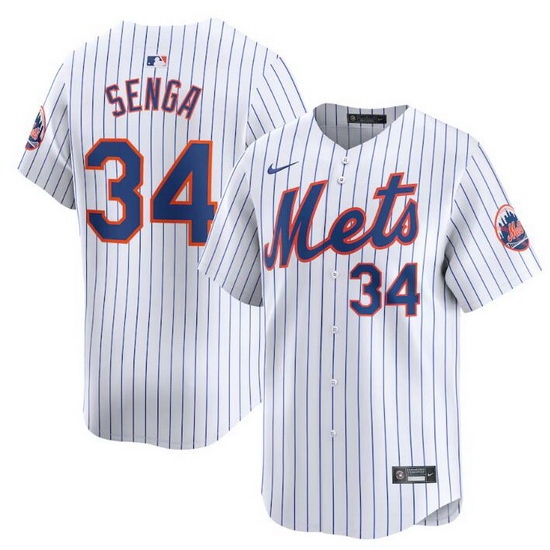 Men New York Mets 34 Kodai Senga White 2024 Home Limited Stitched Baseball Jersey Men New York Mets 34 Kodai Senga White 2024 Home Limited Stitched Baseball Jersey