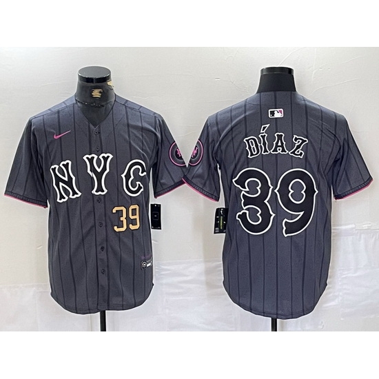 Men New York Mets 39 Edwin D EDaz Graphite 2024 City Connect Limited Stitched Baseball Jersey 7 Men New York Mets 39 Edwin D EDaz Graphite 2024 City Connect Limited Stitched Baseball Jersey 7