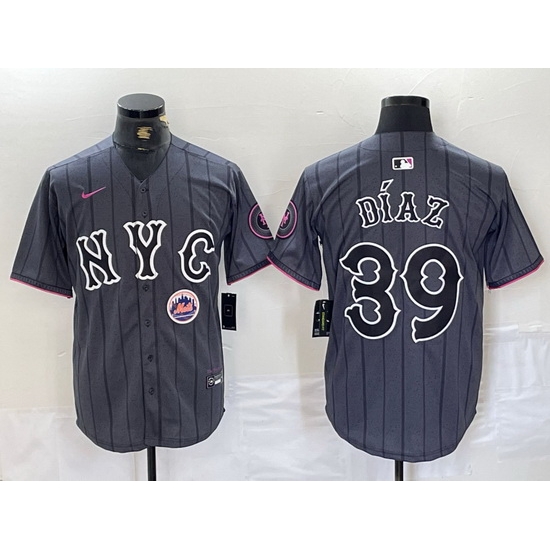 Men New York Mets 39 Edwin D EDaz Graphite 2024 City Connect Limited Stitched Baseball Jersey 9 Men New York Mets 39 Edwin D EDaz Graphite 2024 City Connect Limited Stitched Baseball Jersey 9